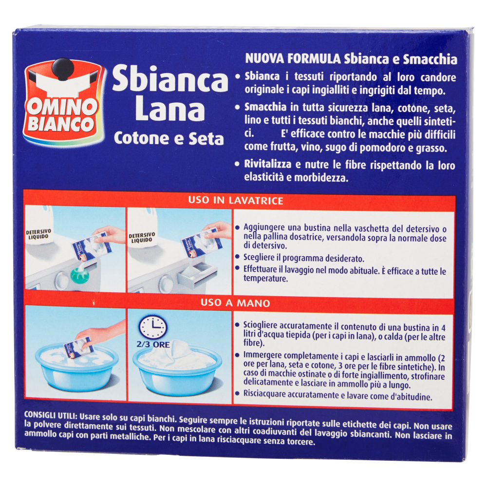 Omino Bianco Sbianca Lana Cotone e Seta 20 g 10 Pezzi, , large