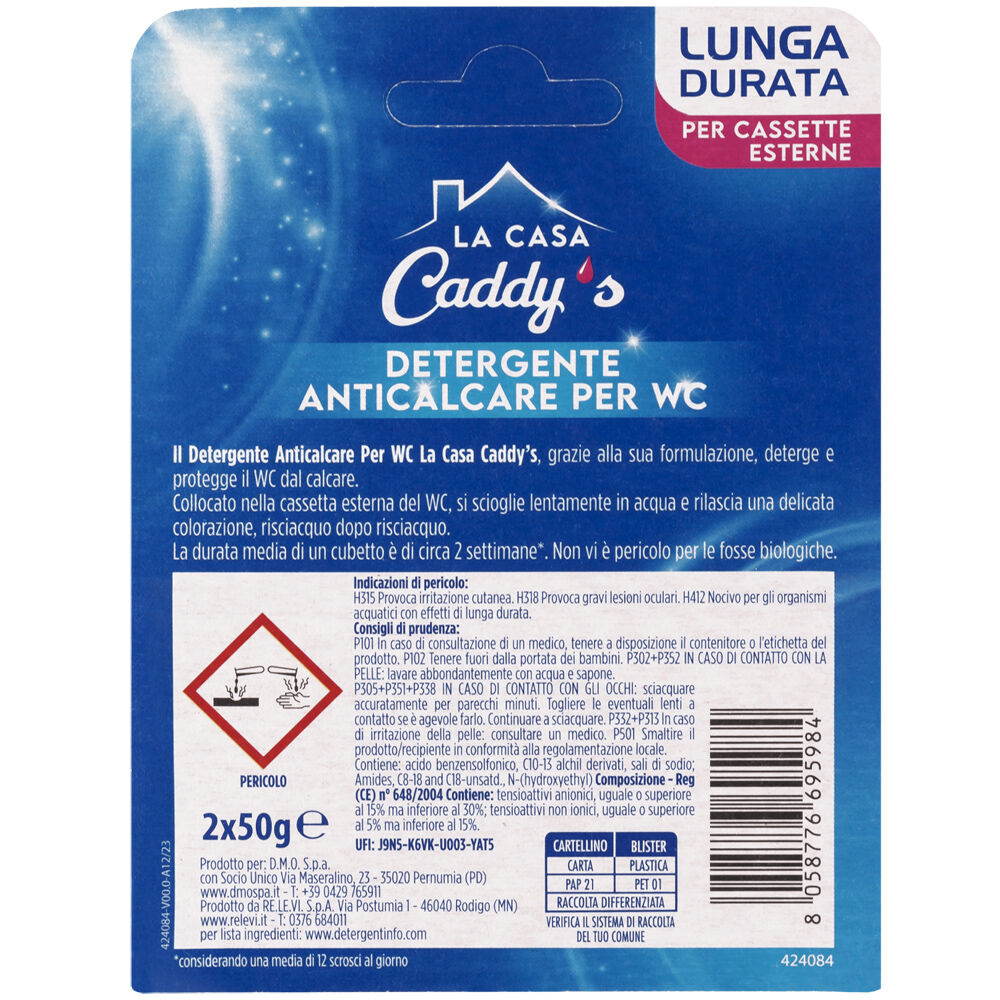 Caddy's Detergente Anticalcare per WC 2x50g, , large