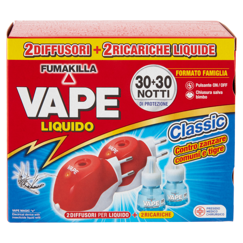 Vape 2 Elettroemanatori Liquido Classic + 2 Ricariche da 18 ml, , large