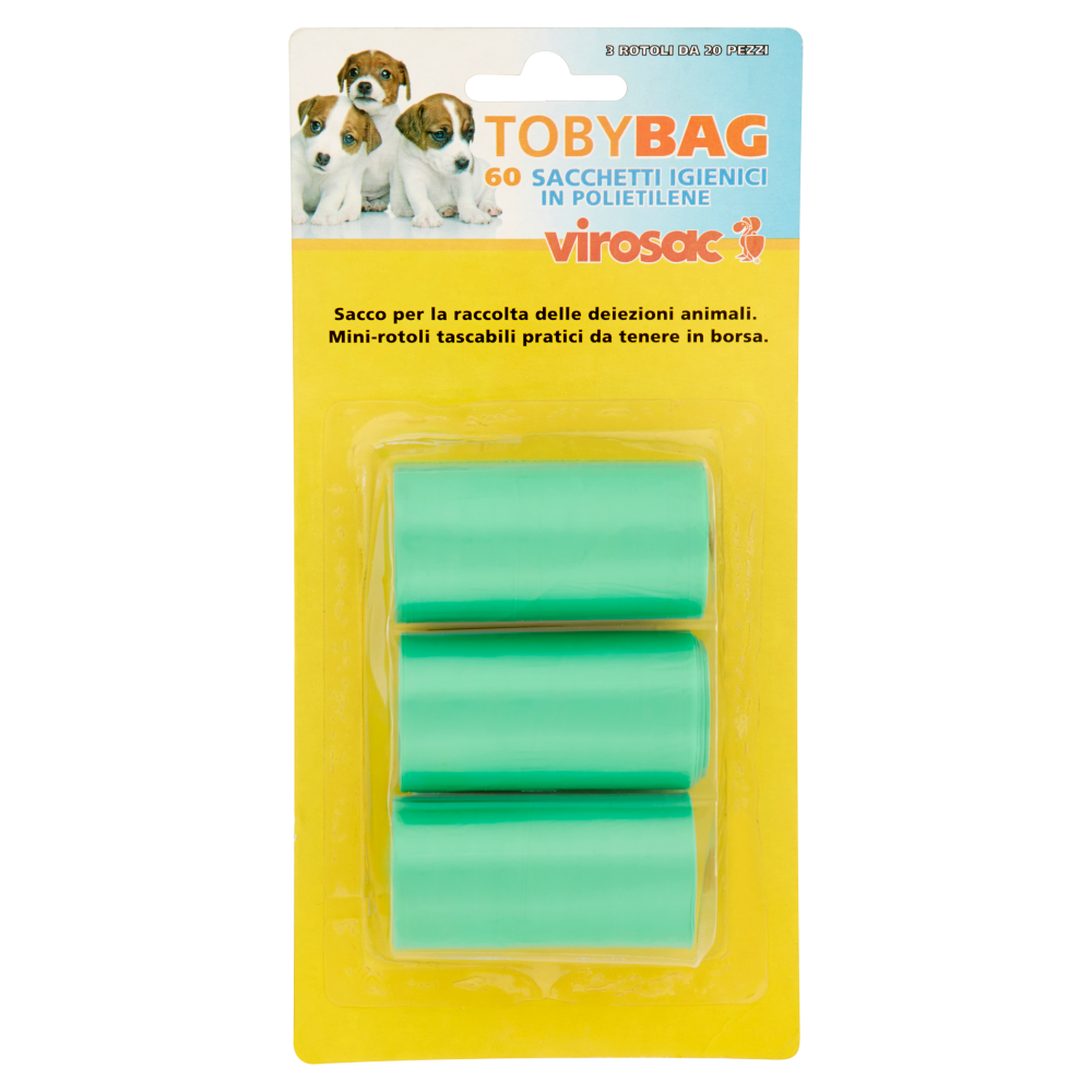 Virosac Tobybag Sacchetti Igienici in Polietilene 3 x 20 Pezzi, , large