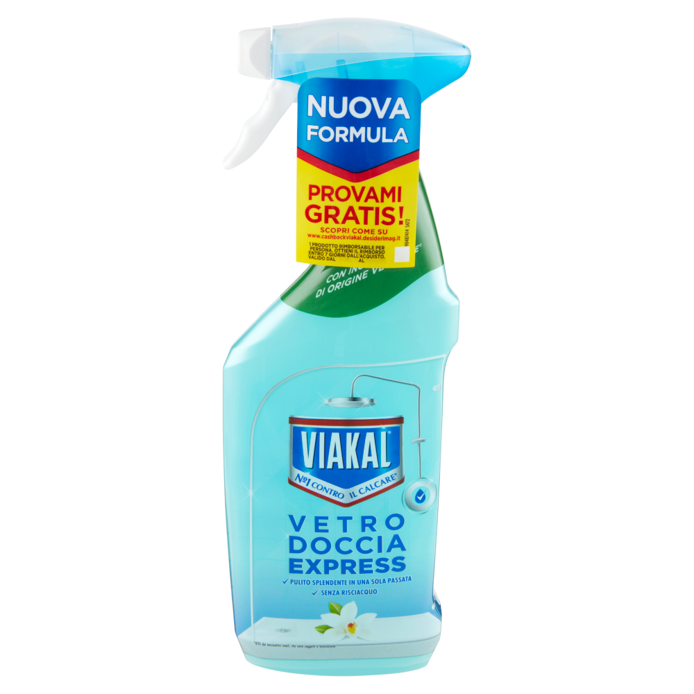 Viakal Detersivo Anticalcare Vetro Doccia Express Senza Risciacquo Spray 470 ml - -