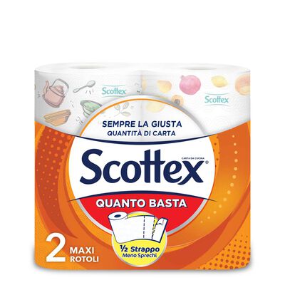 Scottex QuantoBasta Carta da Cucina Confezione da 2 Rotoli