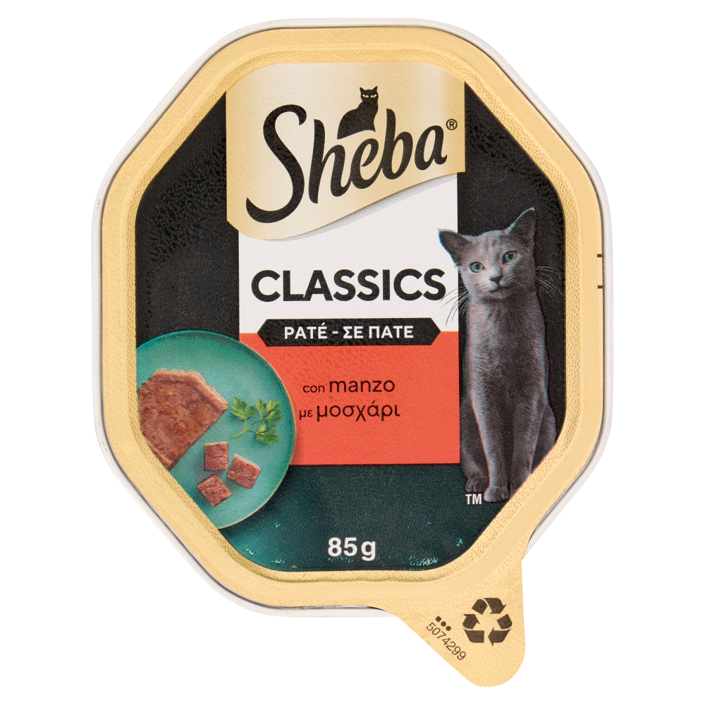 Sheba Classics Pat&egrave; con Manzo 85g, , large