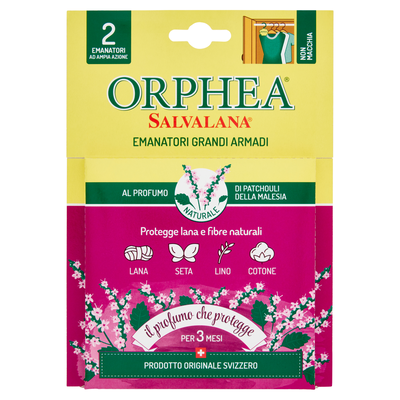 Orphea Salvalana Emanatori Grandi Armadi al Profumo di Patchouli della Malesia 2 Pezzi