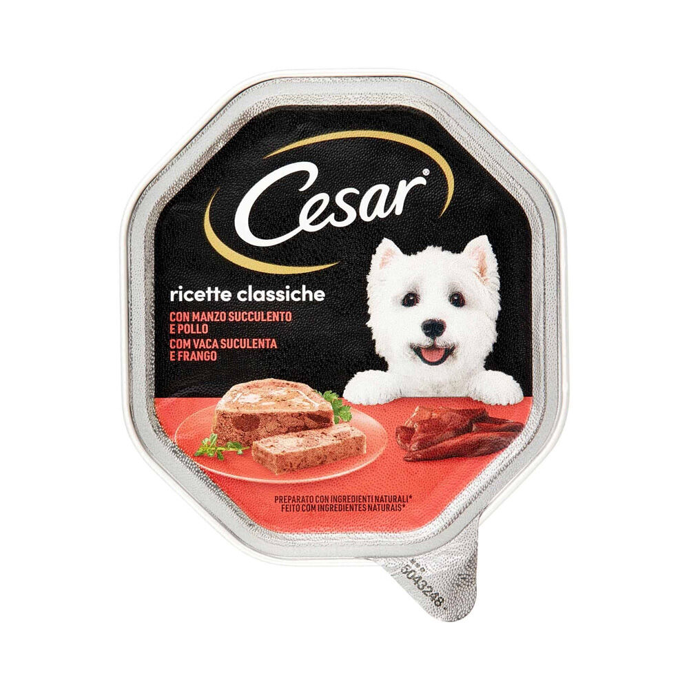 Cesar Dog Vaschetta Ricette Classiche Manzo e Pollo 150g - -