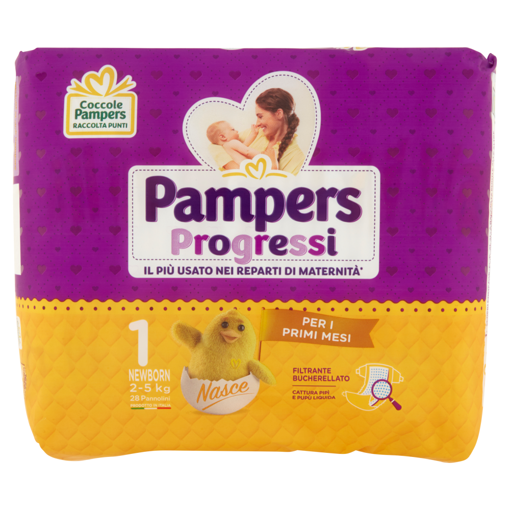Pampers Progressi 1 Newborn (2-5Kg) 28 Pannolini, , large