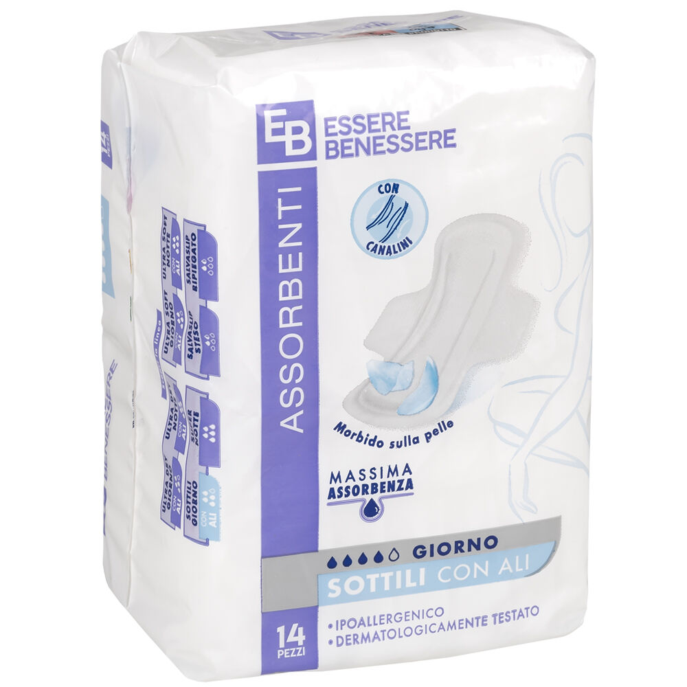 Essere Benessere Assorbenti Sottili Giorno 14 Pezzi, , large