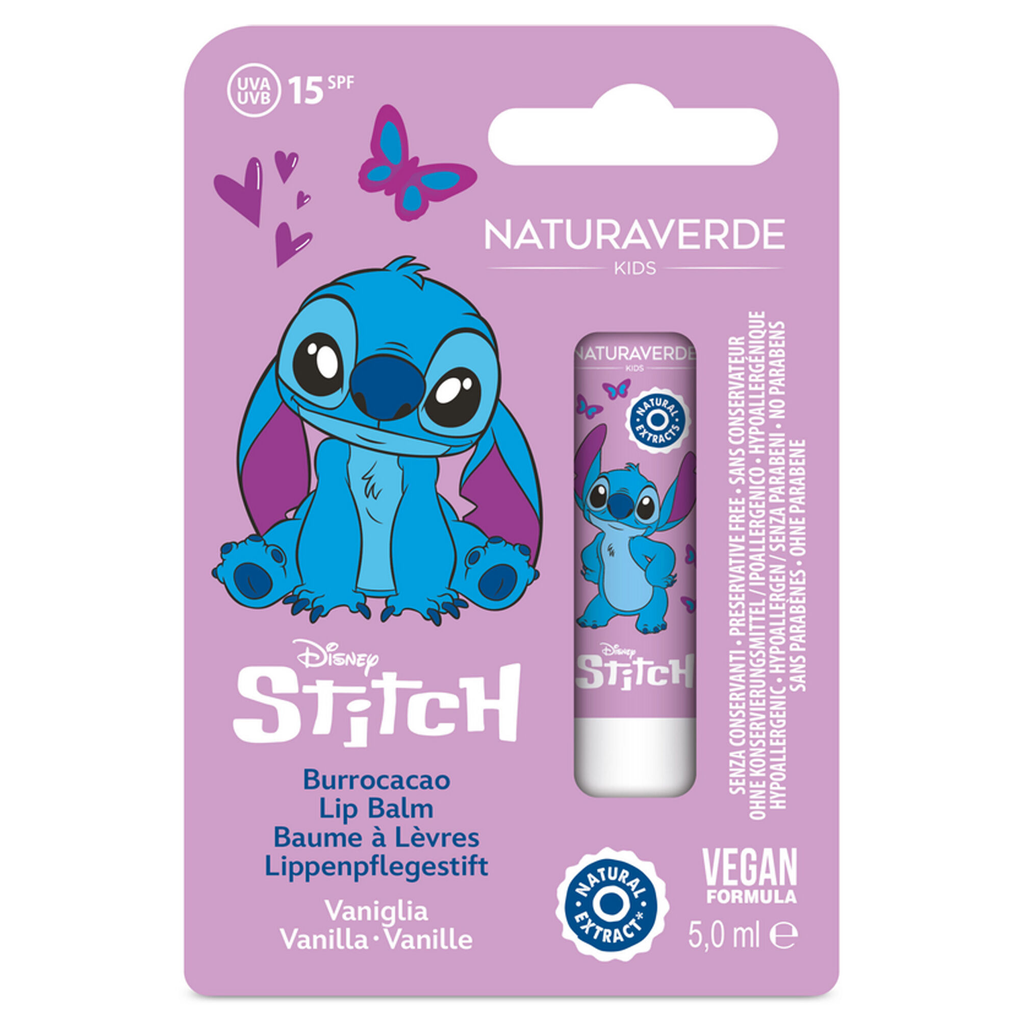 Naturaverde Kids Burrocacao alla Vaniglia con Stitch Spf 15 - -