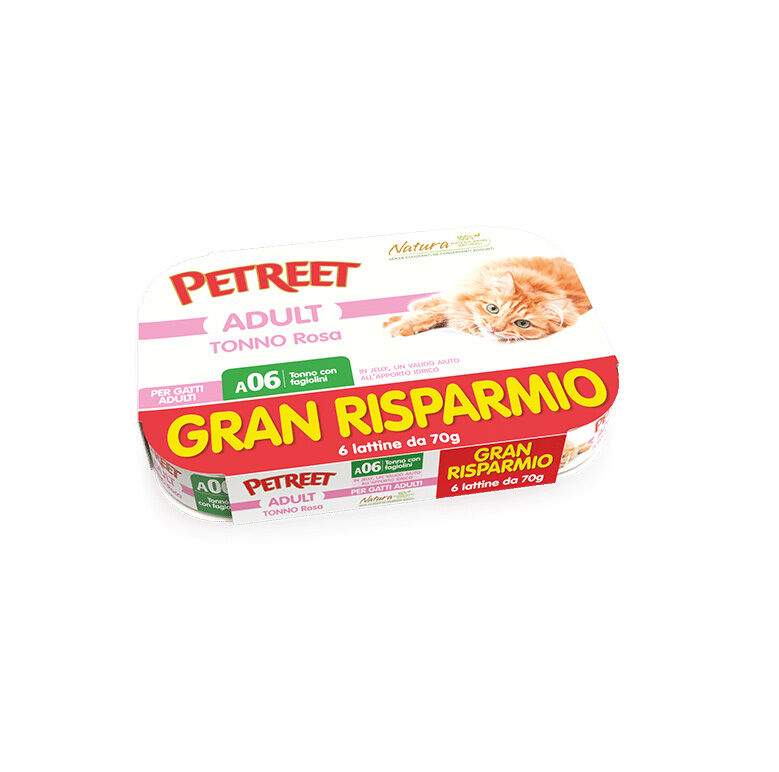 Petreet Tonno Rosa con Fagiolini 6x70 g - -