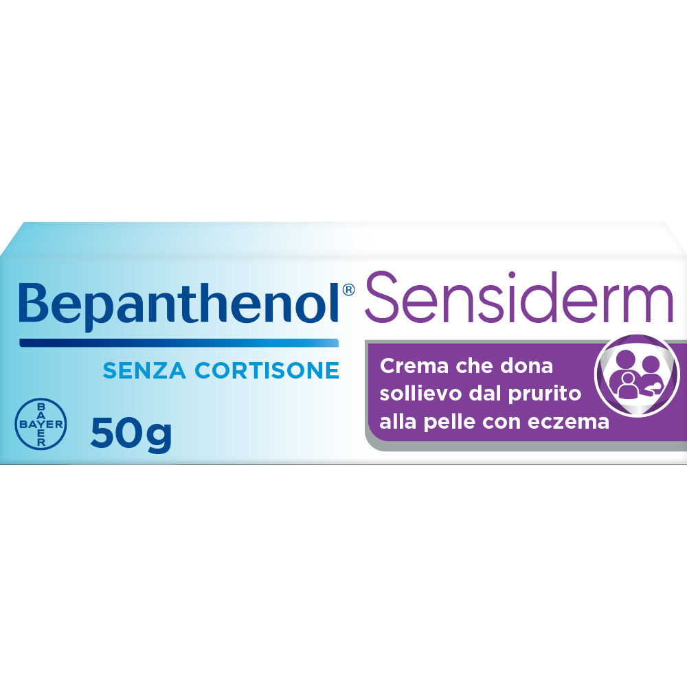 Bepanthenol Sensiderm Crema con Pantenolo Senza Cortisone Allevia Prurito 50 g - -