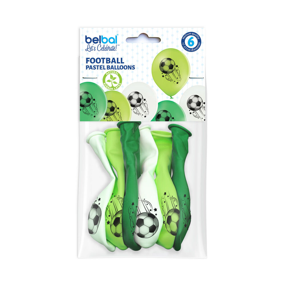 Football Pastel Balloons 6 Pezzi, , large