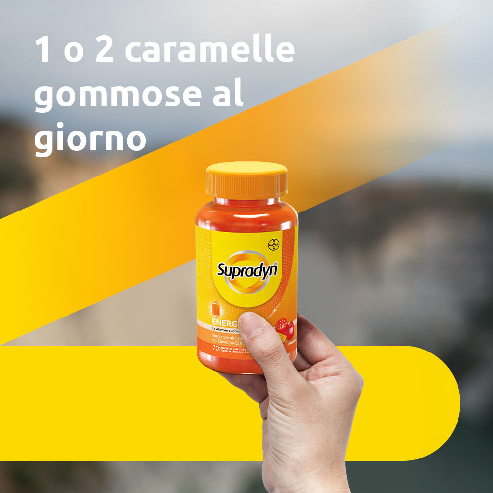Supradyn Energy Integratore Multivitaminico con Vitamine e Coenzima Q10, 70 Caramelle Gommose, , large