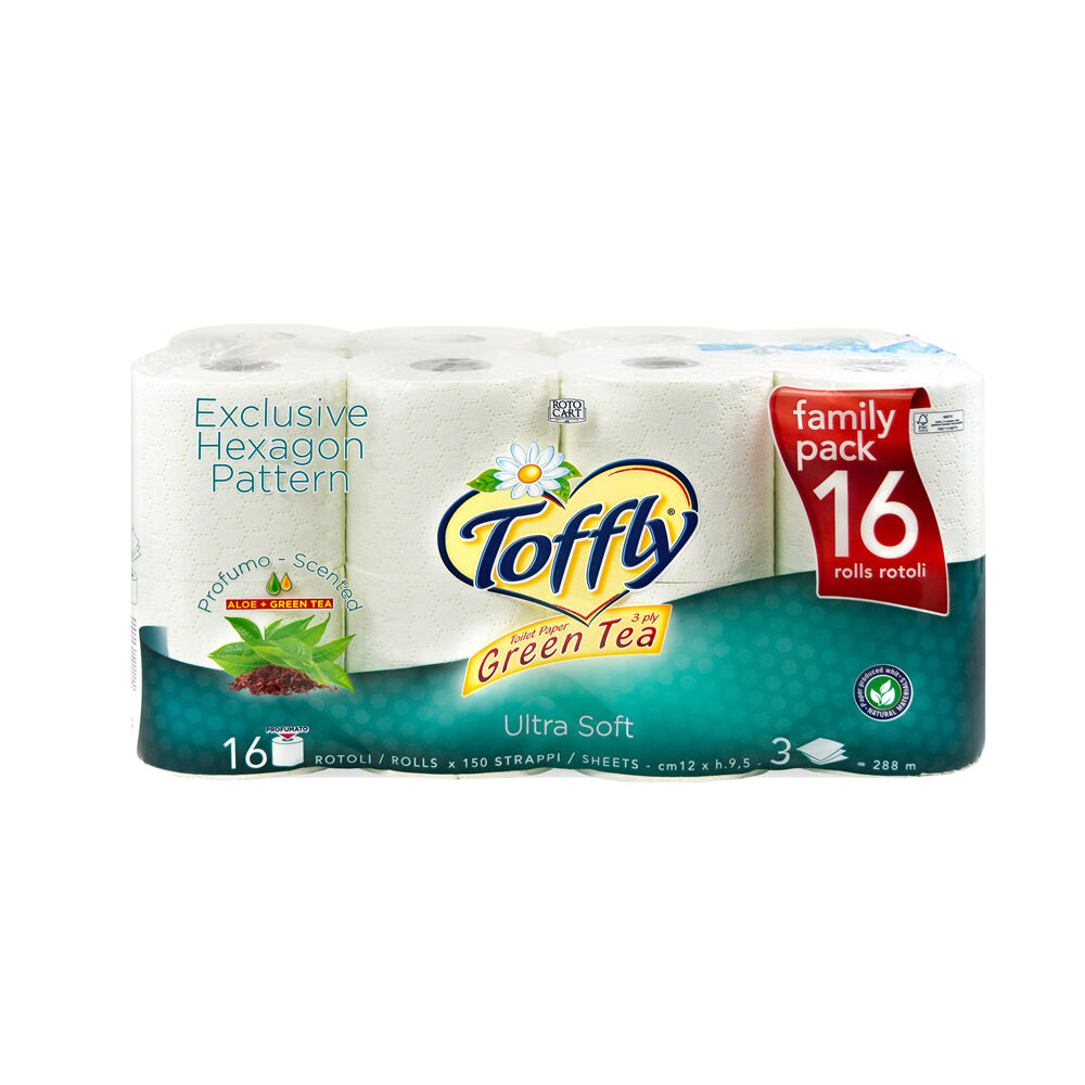 Toffly Green Tea Carta Igienica 16 RT	, , large