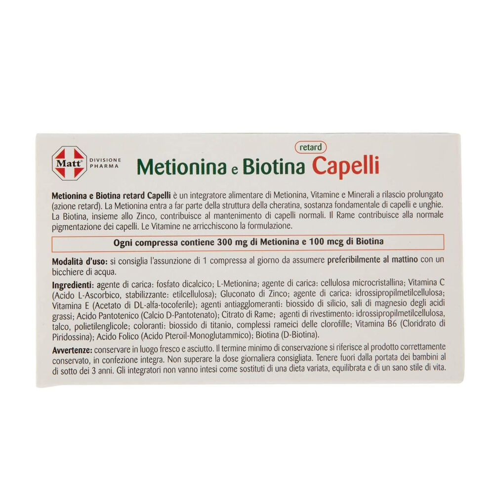 Matt  Metionina e Biotina Retard Capelli 30 Compresse, , large