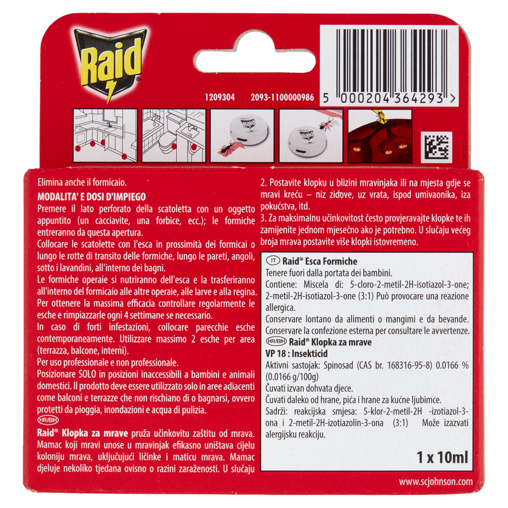Raid Esca Formiche Insetticida 1 pezzo, , large