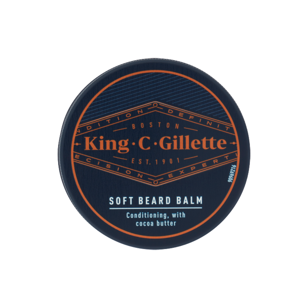 Gillette King C. Balsamo Delicato da Barba con Burro di Cacao, Olio di Argan, Burro di Karité 100 ml, , large
