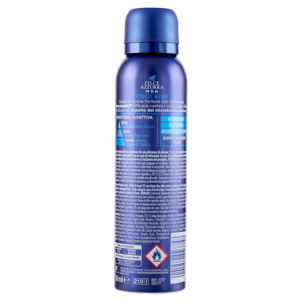 Felce Azzurra Men Cool Blue Deo Spray 150 ml, , large