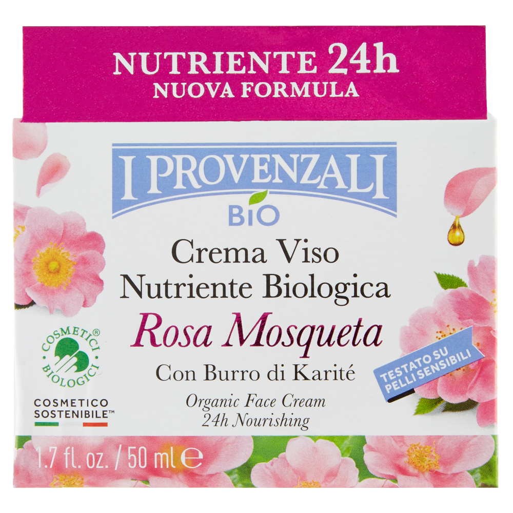 I Provenzali Bio Crema Viso Nutriente Biologica Rosa Mosqueta 50 ml - -