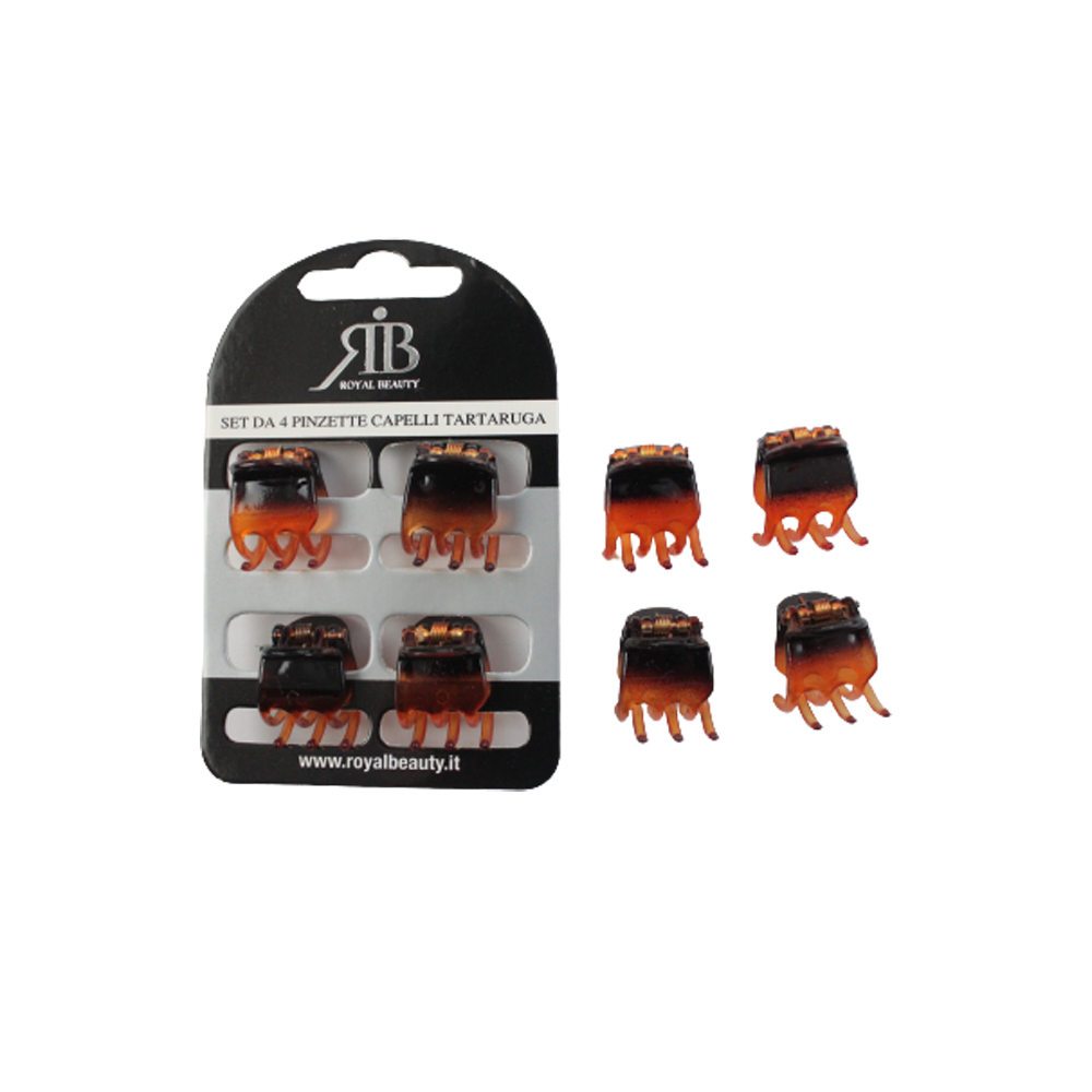 Royal Beauty Pinzette Capelli Tartaruga 4 Pz, , large