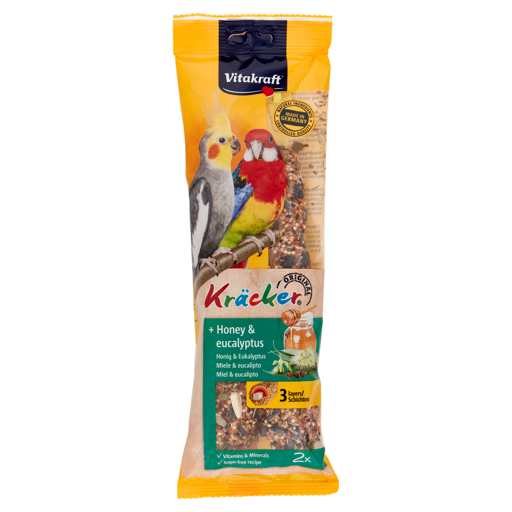 Vitakraft Kr&auml;cker Original + Miele & Eucalipto Parrocchetti 2 Pezzi 180 g, , large