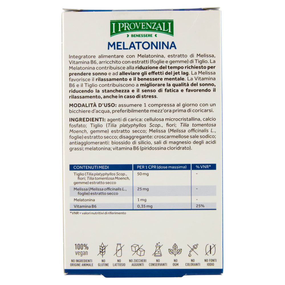 I Provenzali Benessere Melatonina Relax E Sonno 60 Compresse 10,8g, , large