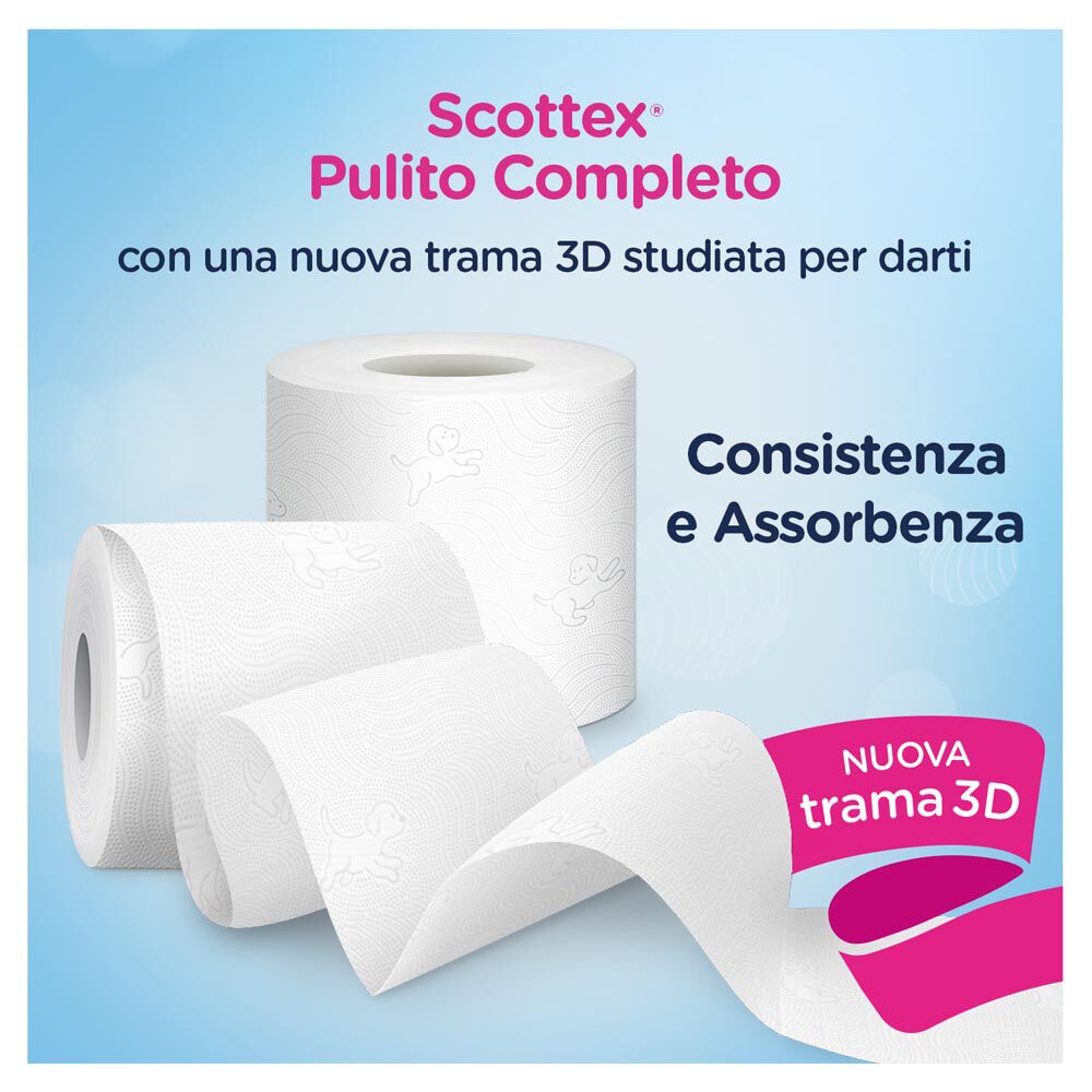 Scottex Carta Igienica Pulito Completo Confezione da 4 Rotoli, , large