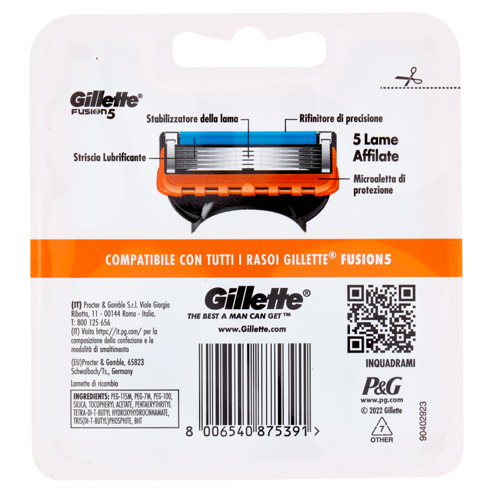 Gillette Fusion5 Lame Manual Ricarica x4, , large