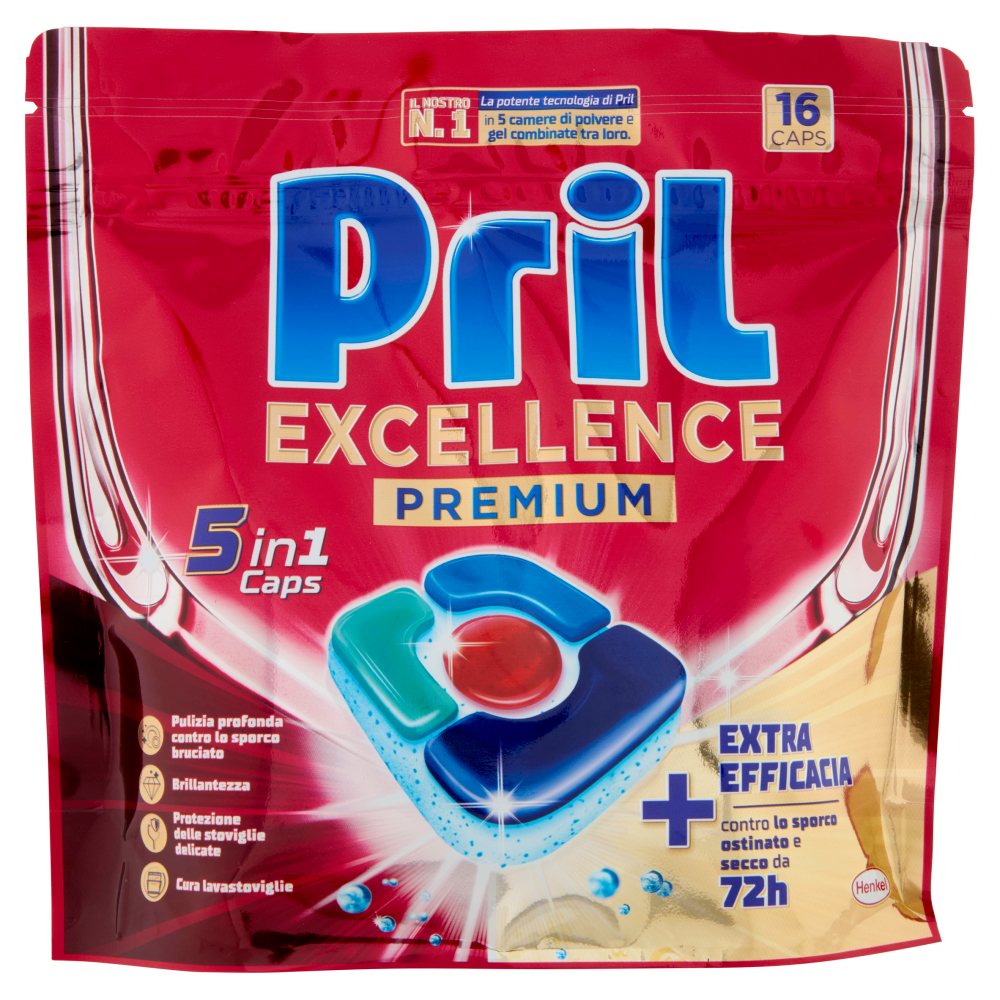 Pril Excellence Premium 5in1 Caps 16 Pezzi, , large