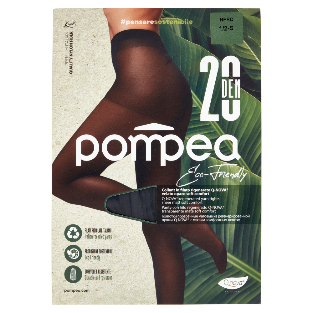 Pompea Eco-Friendly Collant 20 Den 1/2-S Nero - -