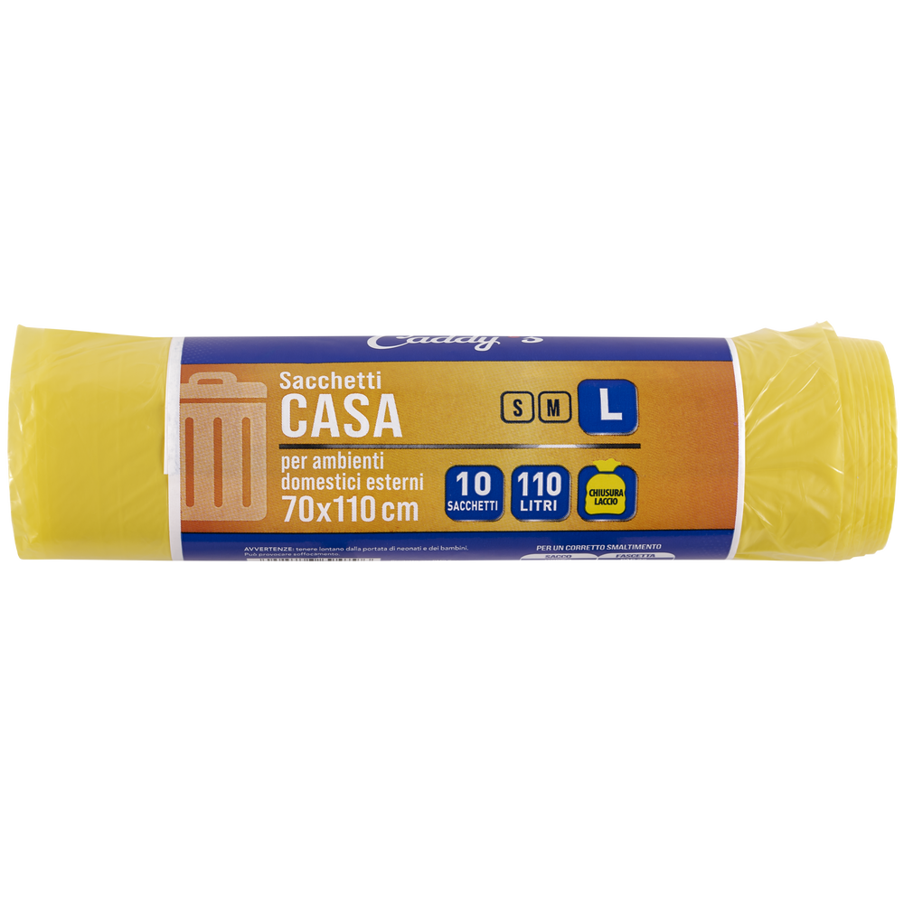 Caddy's Sacchetti L Giallo 70x110 10 Pezzi, , large