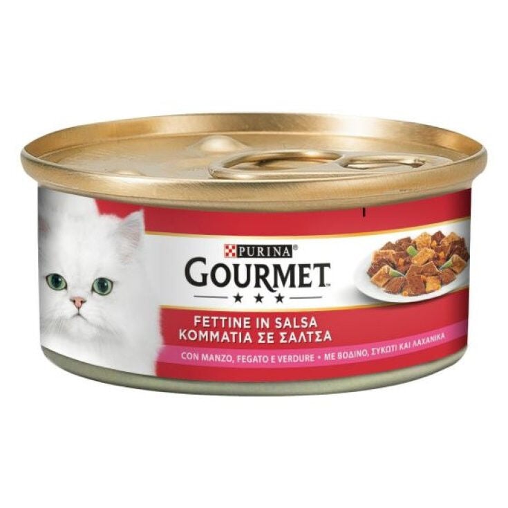 Purina Gourmet Cat Adult Fettine con Verdure, Manzo e Fegato 195 g - -
