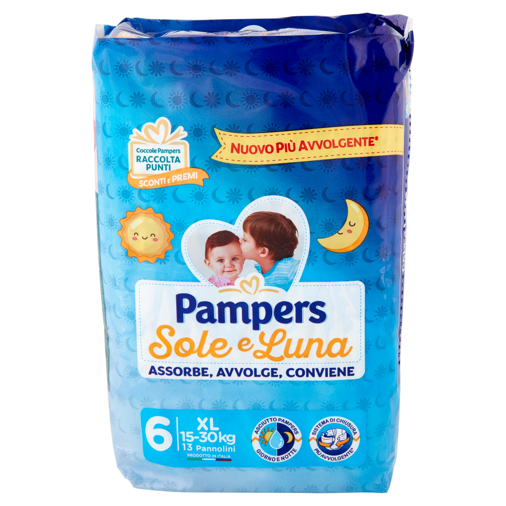 Pampers Pannolini Sole e Luna XL 13 Pezzi, , large