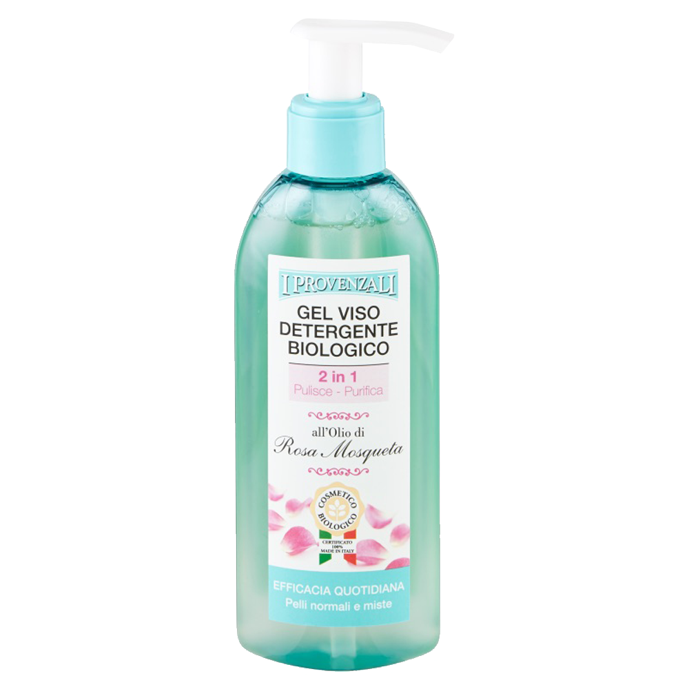 I Provenzali Gel Viso Detergente Biologico 2in1 all'Olio di Rosa Mosqueta 150 ml, , large