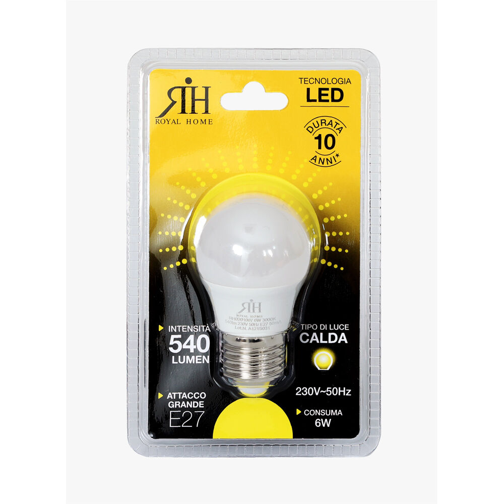 Royal Home Lampadina Led Luce Calda Sfera 40W, , large