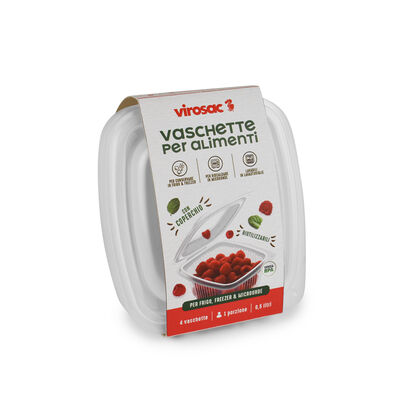 Virosac Vaschette Trasparenti con Coperchio 4 Pezzi 0,5L