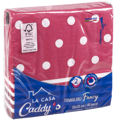 Caddy's Tovaglioli 33x33 Pois 40 Pezzi