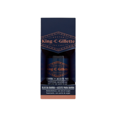 Gillette King C. Olio da Barba con Olii di Argan, Jojoba e Avocado 30 ml