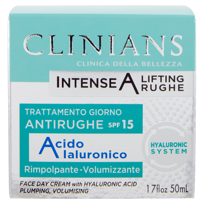 Clinians Intense A Lifting Rughe Trattamento Giorno Antirughe SPF 15 Acido Ialuronico 50 mL