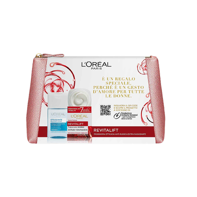 L'Oréal Crema Viso Giorno Revitalift 50ml + Struccante Occhi 125ml + Pochette