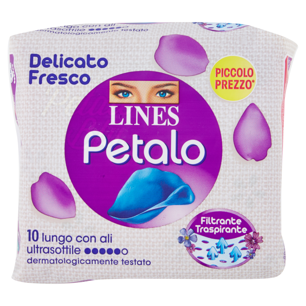 Lines Petalo Lungo con Ali 10 Assorbenti - -