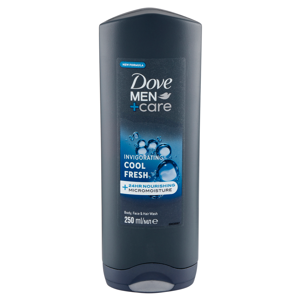 Dove Men+Care Invigorating Cool Fresh Body, Face & Hair Wash 250 ml, , large
