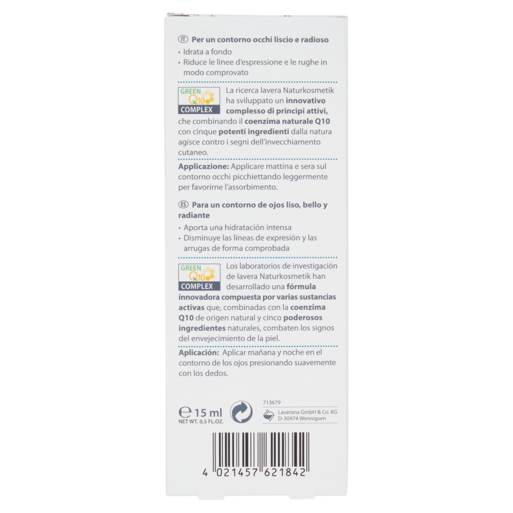 Lavera Basis Sensitiv Crema Contorno Occhi Antirughe Malva Bio & Burro di Karité Bio 15 ml, , large