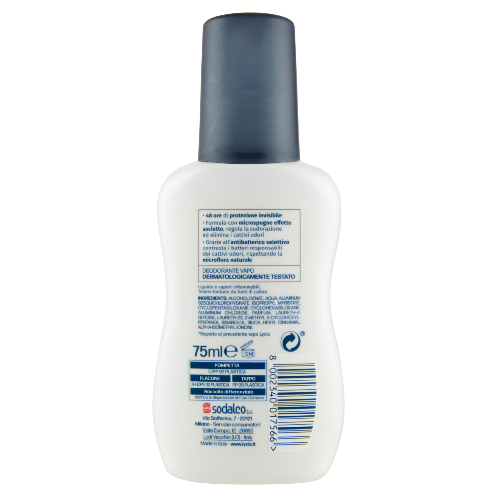 Lycia Invisible Fast Dry Deodorante Vapo 75 ml, , large