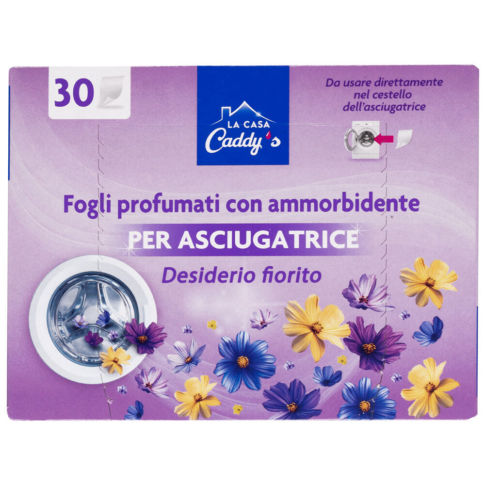 Caddy's Fogli Profumati per Asciugatrice Desiderio Fiorito 30 Pezzi, , large