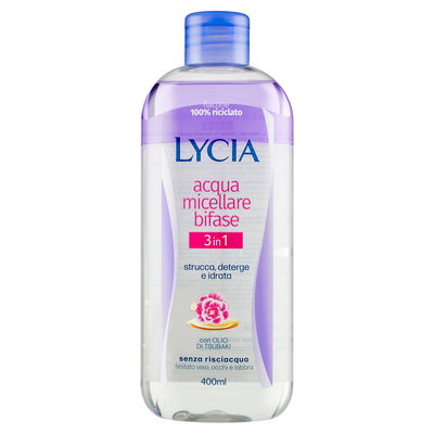 Lycia Acqua Micellare Bifase 3 in 1 con Olio di Tsubaki 400 ml