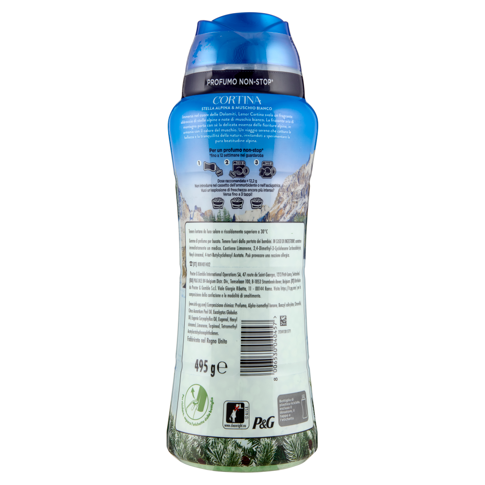Lenor Essenze d'Italia Profumo per il Bucato Cortina Stella Alpina & Muschio Bianco 495 g, , large