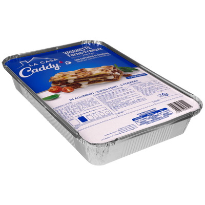 Caddy's Contenitore Alluminio con Coperchio 6 Porzioni 2 Pezzi 