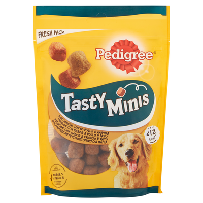 Pedigree Tasty Minis Snack Cane Bocconcini Gusto Pollo & Anatra 130 g