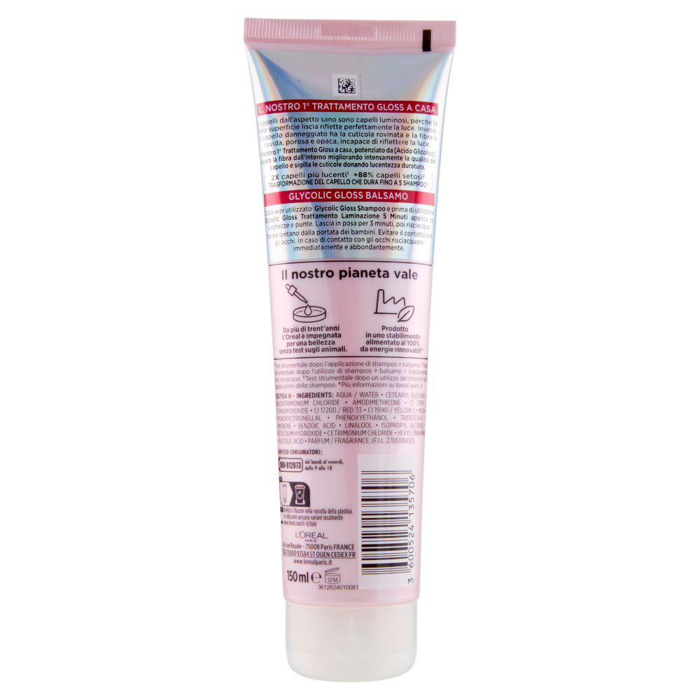 L'Or&eacute;al Paris Elvive Glycolic Gloss Balsamo con Acido Glicolico 150 ml, , large