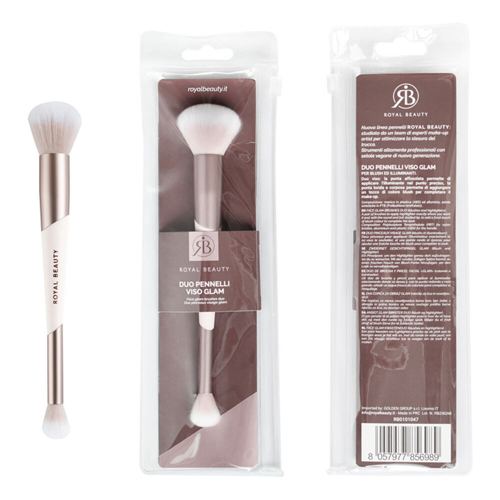 Royal Beauty Duo Pennelli Professionale Rosa Viso Glam - -